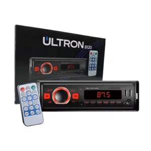 Mp3 Player Auto Radio Ultron Red Bt Bluetooth Aux 2 Ent Usb