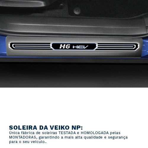 SOLEIRA PREMIUM LARGA ELEGANCE HAVAL H6 HEV 2026 Kit Soleiras Elegance NP - Protetor Premium Haval H6