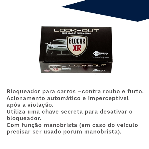 Bloqueador Look-out Blocar Xr Bloqueador Automotivo Look-Out BLOCAR 12V Corta Combustível Antifurto