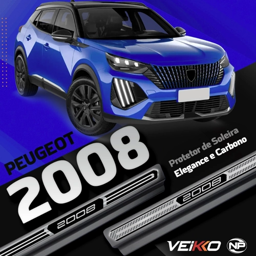 Peugeot -2485, SOLEIRA PREMIUM INTER ELEGANCE 2008 18 A 23 EM DIANTE 4 PORTAS-5 Soleira Resinada Premium
