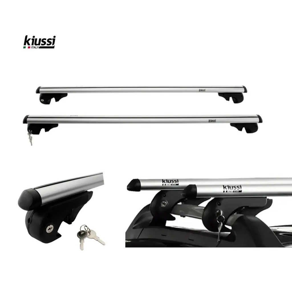 Travessa de Teto Belluno 1,45m Prata com Chave Kiussi – Universal para Veículos BYD e GWM