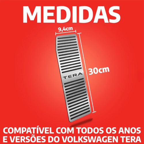 5329, DESCANSO DE PE TERA ACO INOX ESCOVADO-7 Descanso de pé GPI para VW Tera em aço inox escovado, com design antiderrapante e fácil instalação.