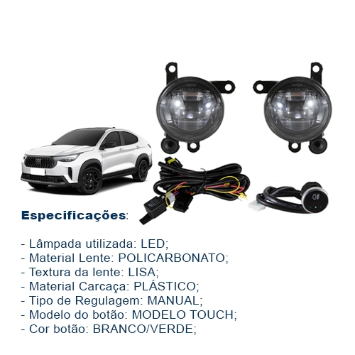 KIT FASTBACK 2026 FAROL LED Iluminação potente, kit completo com chicote e relê para instalação