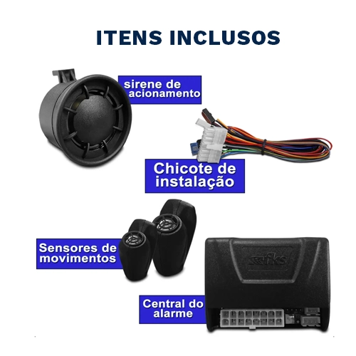 FKS ALARME FKE515 UNIVERSAL KEYLESS COM ACIONAMENTO PELA CHAVE ORIGINAL SEM CONTROLE-3