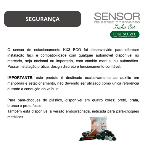 KXECO200A, SENSOR DE ESTACIONAMENTO KX3 ECO COM DISPLAY 4 PONTOS PRETO-7