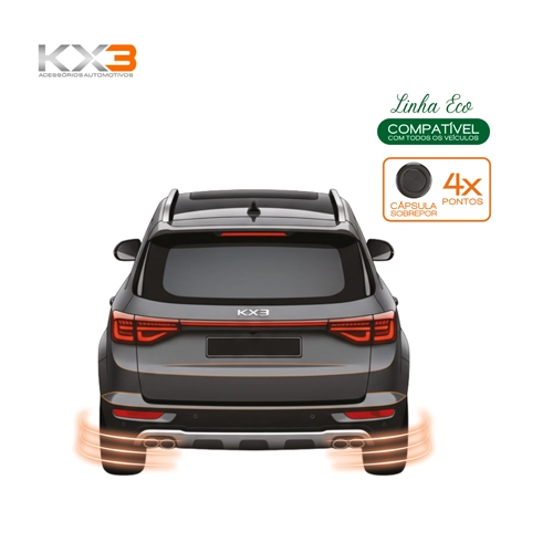 KXECO200A, SENSOR DE ESTACIONAMENTO KX3 ECO COM DISPLAY 4 PONTOS PRETO Sensor Eletrônico KX3 ECO