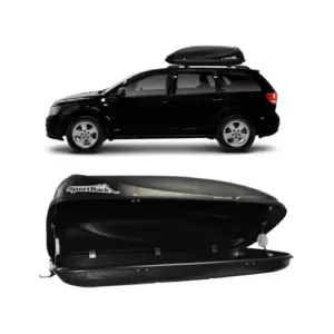 Bagageiro Maleiro De Teto Universal Preto 450 litros Sport Rack Conquest Com Chave (690090)