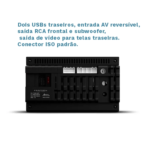 Central Multimidia Faaftech Connect Media FT-MM-CM7 7 polegadas Com Carplay e Android Auto