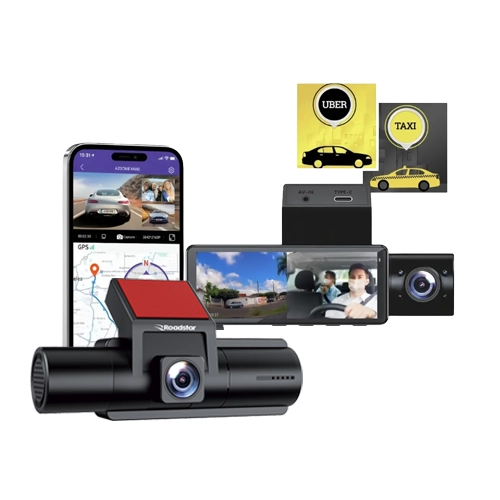 Câmera de Gravação Segurança Veicular Full Hd Dash Cam Sistema Dvr Automotiva Dual Cam Filmagem Frontal e interna Uber Taxi Frotista
