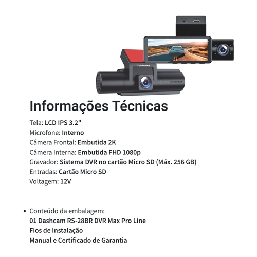 Câmera Veicular DASHCAM RS-28BR - Imagem 5