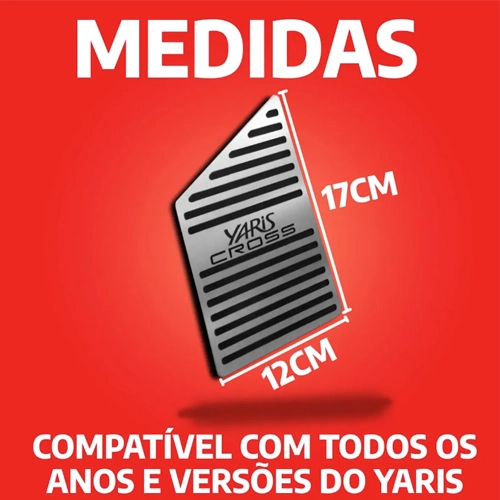 MEDIDA do Descanso de Pé em Aço Inox Toyota Yaris Cross