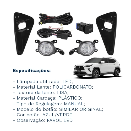 Kit Farol De Milha Led Toyota Yaris Cross 2026 E 2027