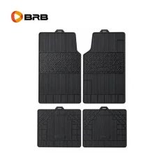 Jogo de Tapetes Automotivos de Borracha Universal Série 2 Preto 4 Peças
